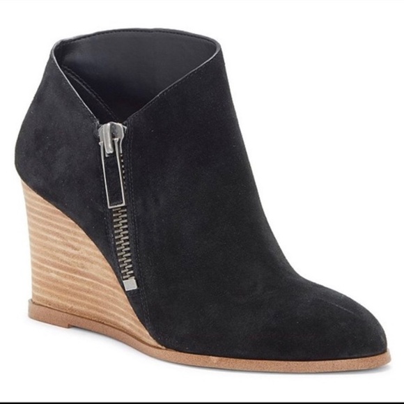 1. State Kaleb Wedge Bootie Black Suede Size 8.5 - Picture 1 of 7
